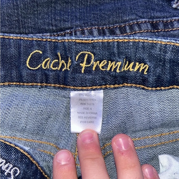 Cache premium studded women's jeans Size 8 - Picture 3 of 3